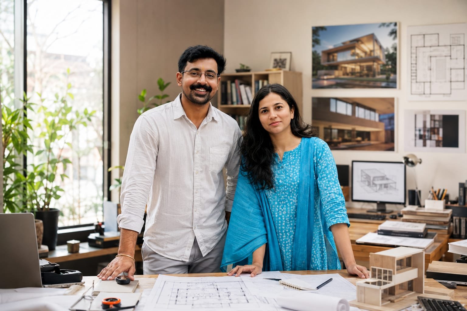 Sakshi Sharma and Architect Vasu Dev Sharma, Ilika Architects team